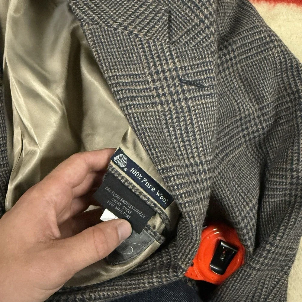 Vintage Burberrys Wool Blazer Mens 44 Glen Plaid Sport Coat Jacket